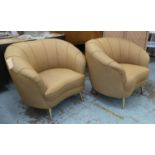 ARMCHAIRS, a pair, each 105cm Italian style. (2)