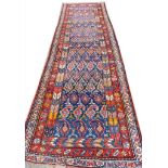 ANTIQUE CAUCASIAN RUNNER, 355cm x 107cm.