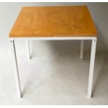 HOMEWORK TABLE, 75cm x 75cm x 74cm H, 150cm extended, rectangular foldover beech on white enameled