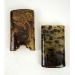 CARD CASE, Japanese Meiji (1868-1912) lacquer and tortoiseshell, decorated with cranes, 12cm x 7cm.