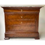 COMMODE, 101cm x 45cm D x 86cm H, 19th century French Louis Philippe figured walnut, of shallow