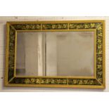 WALL MIRROR, George III style giltwood with eglomise border and antiqued rectangular plate, 80cm x