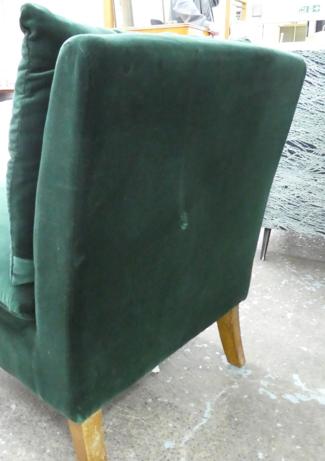OKA SIDE CHAIR, 63cm x 84cm H, green velvet. - Image 4 of 5