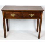 HALL TABLE, 77cm H x 98cm W x 46cm D, 19th century mahogany with two drawers, adapted.