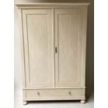 ARMOIRE, 126cm W x 186cm H x 50cm D, 19th century French, traditionally grey painted, with two doors