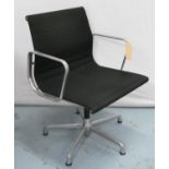 AFTER CHARLES AND RAY EAMES ALUMINIUM GROUP STYLE CHAIR BY ICF, 84cm H.