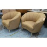 ARMCHAIRS, a pair, each 105cm Italian style. (2)