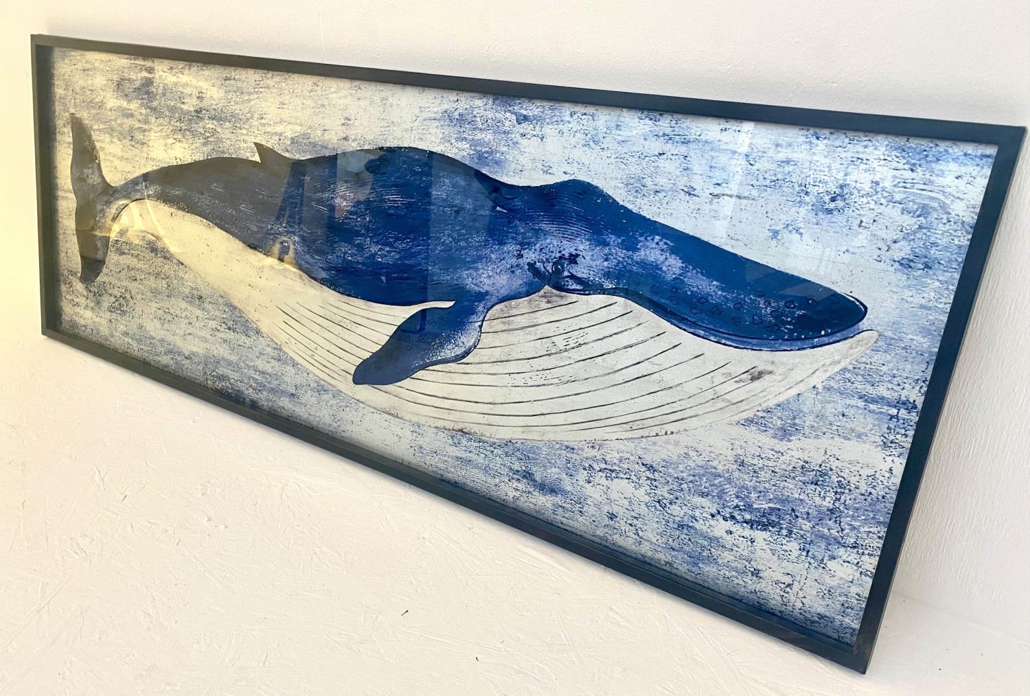 CONTEMPORARY SCHOOL STUDY OF A WHALE, 44cm x 120cm, framed. - Image 2 of 3