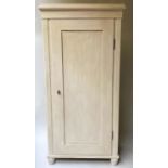 ARMOIRE, 19th century French grey painted with single panelled door enclosing hanging space, 87cm