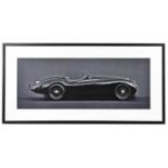 PHOTO PRINT OF A JAGUAR, 61cm x 123cm, framed and glazed.