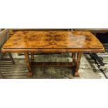 DINING TABLE, 82cm x 80cm H x 163cm L extended, 117cm L unextended, Art Deco design figured walnut
