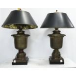 TABLE LAMPS, a pair, 86cm H approx, with shades. (2)