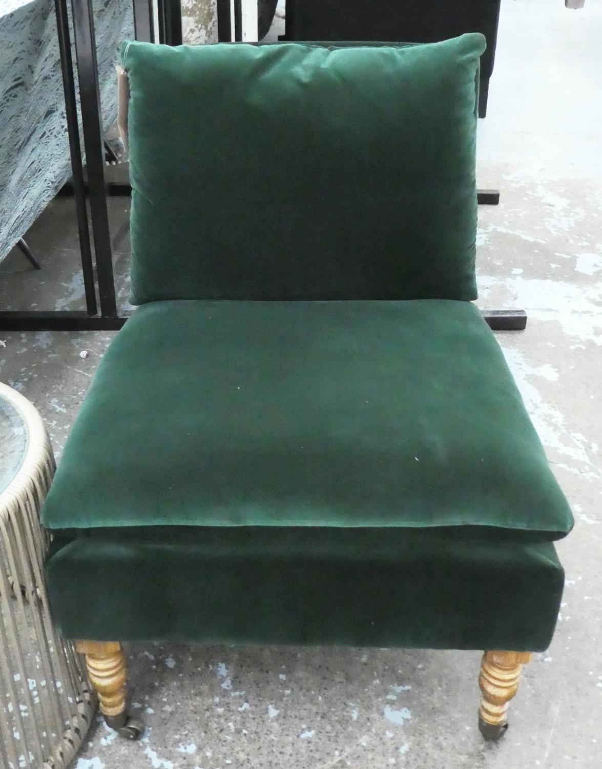 OKA SIDE CHAIR, 63cm x 84cm H, green velvet. - Image 2 of 5