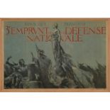 FRENCH WW1 POSTER, Emprunt de la Defense Nationale, Delong Draeger imprimeur, 80cm x 100cm, framed