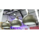 CEILING PENDANT LIGHTS, a set of three, 180cm Drop, tear drop design. (3)