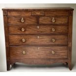 SCOTTISH HALL CHEST, George III figured mahogany of adapted shallow proportions with line inlay