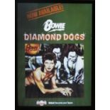 BOWIE, Diamond Dogs UK promotional poster on RCA records and tapes, 77cm x 50cm, framed and glazed.