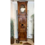 LONGCASE CLOCK, 243cm H x 63cm x 31cm, early 19th century French walnut case with later associated