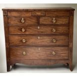 SCOTTISH HALL CHEST, 127cm x 119cm H x 34cm, George III figured mahogany, of adapted shallow