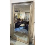 WALL MIRROR, Victorian design silvered frame with a rectangular bevelled plate, 204cm x 114cm