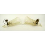 WALL SCONCES, a pair, 37cm L, Murano glass style. (2)