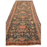 ANTIQUE CAUCASIAN SOUMAK RUG, 257cm x 112cm.