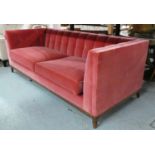 SOFA & CHAIR COMPANY ALEXANDER SOFA, 77cm H x 92cm D x 220cm W in dusty pink fabric.