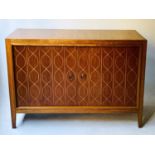 GORDON RUSSEL DOUBLE HELIX SIDEBOARD, mid century walnut with two incised double helix doors,