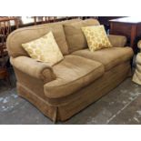 KINGCOME SOFA, 154cm L x 81cm H two seater, with woven upholstery and two circle patterned scatter