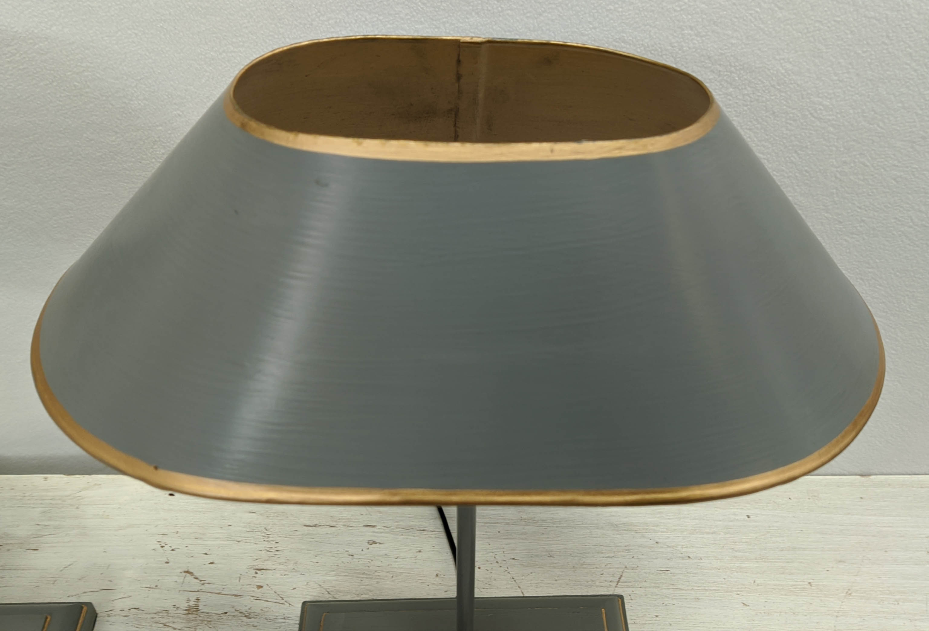 COACH HOUSE TABLE LAMPS, a pair, 42cm H with shades. (2) - Image 3 of 8