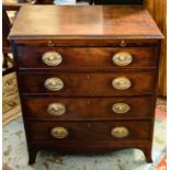 CHEST, 71cm W x 46cm D x 78cm H, Regency mahogany, with a brushing slide.