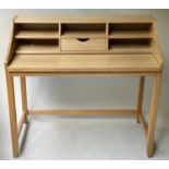 WORK STATION, contemporary ash with drawer and cubby holes and pull out writing surface, 105cm x