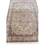 FINE PURE SILK HEREKE DESIGN RUG, 155cm x 106cm.