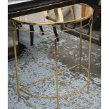 CONSOLE TABLE, 80cm x 40cm x 91cm antiqued mirrored top.