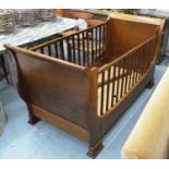 MANNER OF SIMON HORN COT BED, 180cm W. (with faults)