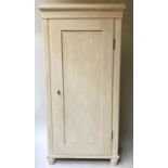 ARMOIRE, 87cm x 177cm H x 51cm, 19th century French grey painted with single panelled door enclosing