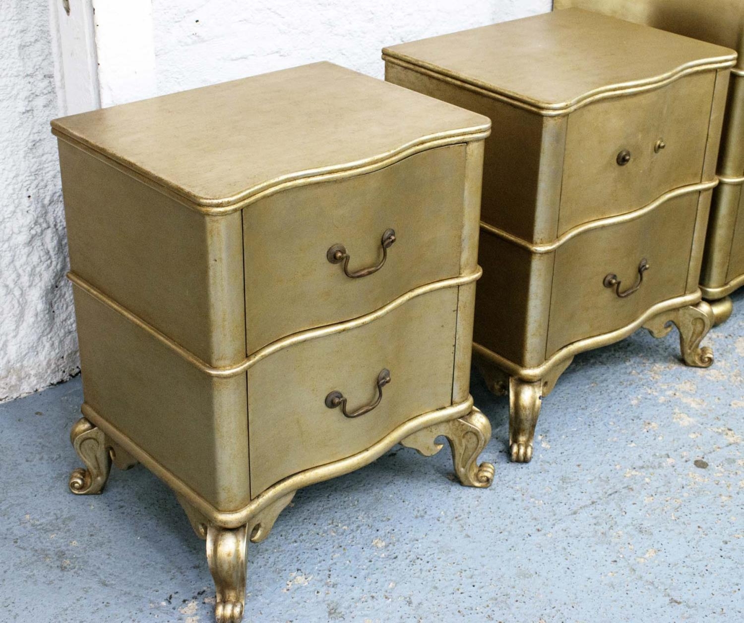 SIDE CHESTS, a pair, 55cm x 44cm x 69cm, contemporary gilt wood, two drawers each. (2) - Image 3 of 24