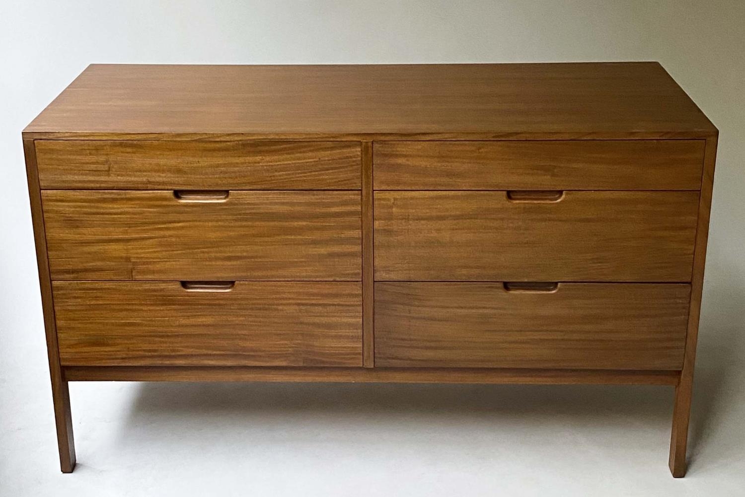 CHEST, 1970's with six short drawers, 123cm x 51cm x 71cm H.