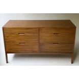 CHEST, 1970's with six short drawers, 123cm x 51cm x 71cm H.