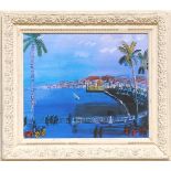 RAOUL DUFY 'Bay of Angels, Nice', quadrichrome, plate signed, 43cm x 50cm, framed and glazed. (