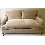 HOWARD STYLE SOFA. 168cm W, late 19th century in the manner of Howard & Sons, with fitted feather