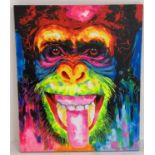 THE MONKEY, Contemporary gilted, on canvas, 120cm x60cm