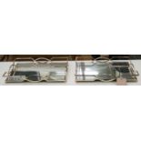 MIRRORED TRAYS, a pair, 45cm W x 30cm D. (2)