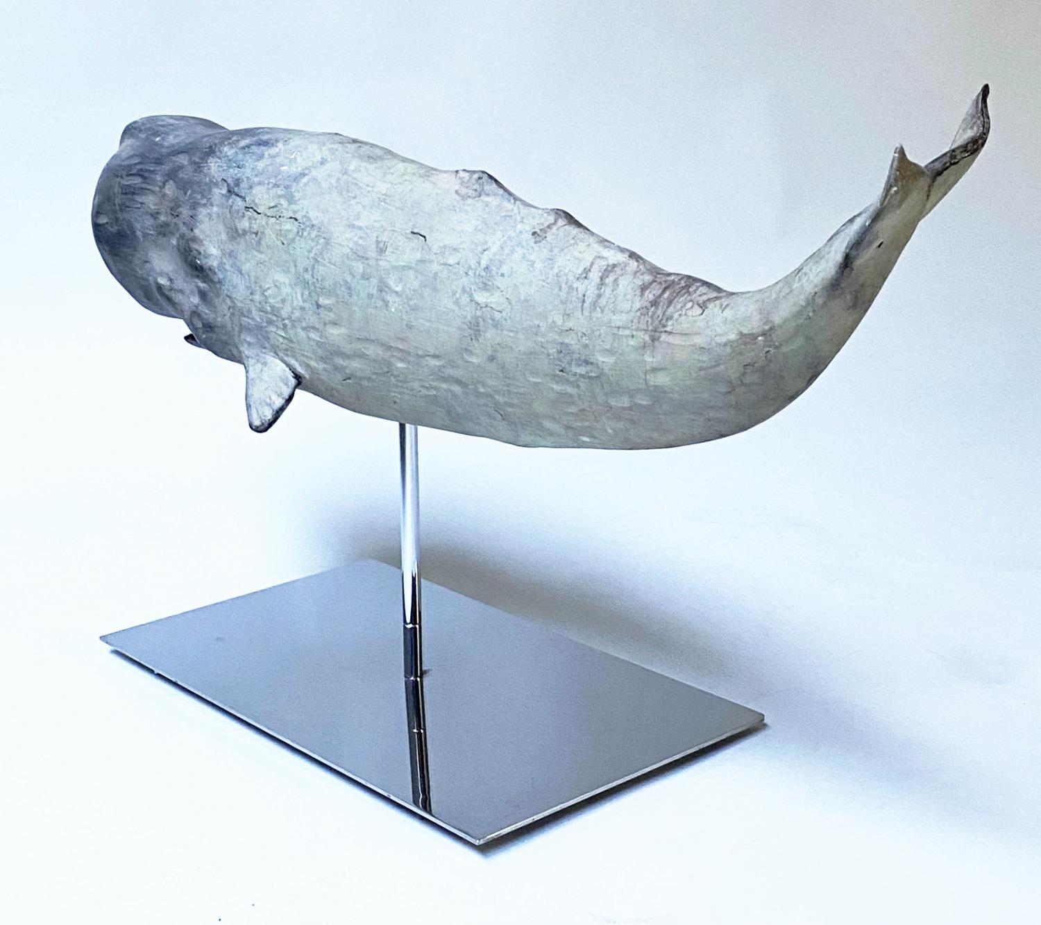 WHALE ON STAND, model of a whale on chromium stand, 75cm x 36cm H. - Image 6 of 9