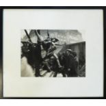 'MEN LIFTING A STATUE OF EROS', silver gelatin archival fibre print, 51cm x 61cm, framed and glazed.