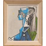 PABLO PICASSO 'Sylvette', off set lithograph, 55cm x 45cm, in a French frame.