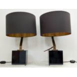 RVASTLEY TABLE LAMPS, a pair, 65cm H with shades.