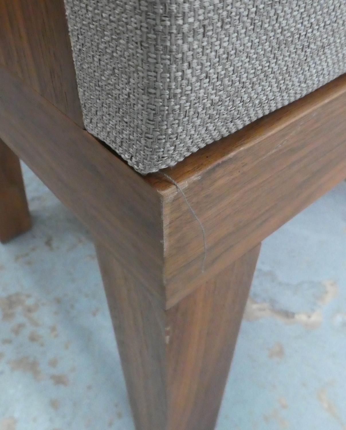 BED SIDE TABLES, a pair, 45cm x 35cm x 52cm, with one drawer each, upholstered detail. (2) - Image 3 of 5