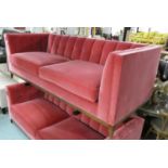 SOFA & CHAIR COMPANY ALEXANDER SOFA, 77cm H x 92cm D x 220cm W, in dusty pink fabric.