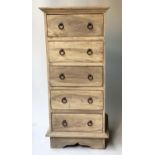 TALL CHEST, vintage teak with five drawers, 50cm x 43cm x 111cm H.